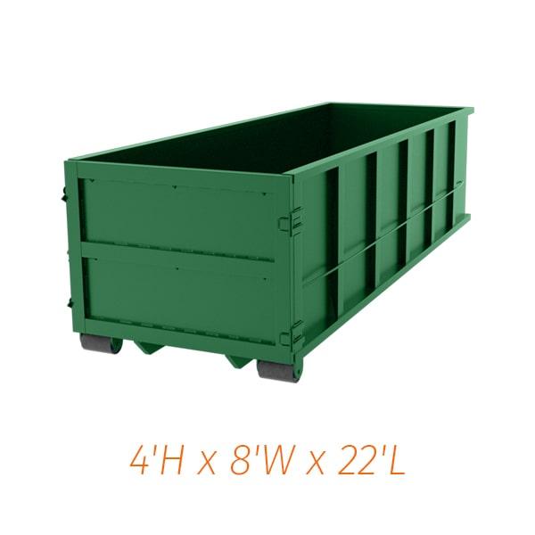 if you need to extend your rental period for our twenty-yard dumpsters, please contact us as soon as possible so we can arrange for continued service